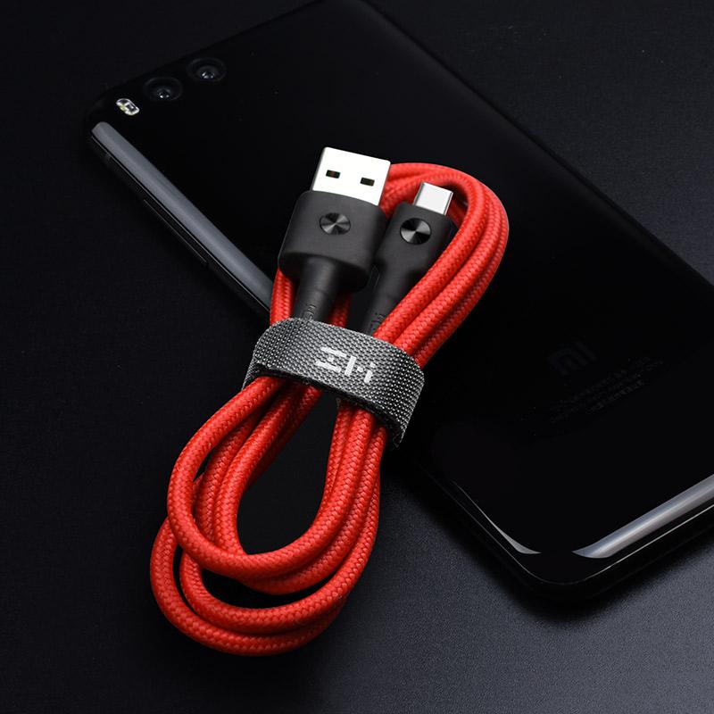 [US Direct] Original ZMI Braided USB-C to USB-A Cable, Fast Charger Cord, Compatible with Samsung Galaxy, LG, HTC, Sony, and more (3.3ft Black) Red