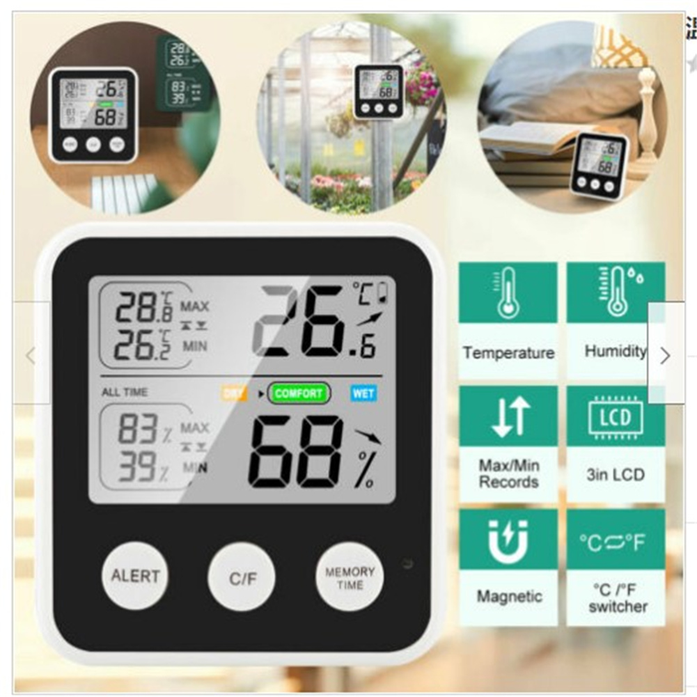 Thermometer High Precision Digital LCD Hygrometer Temperature Humidity Meter For Indoor Outdoor TS-9909-B