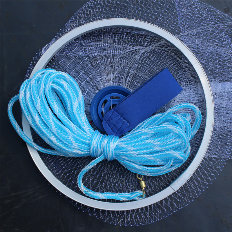 Aluminum Ring Cast Nets 2.4m 4.8m Easy Throw Fly Fishing Net Tool