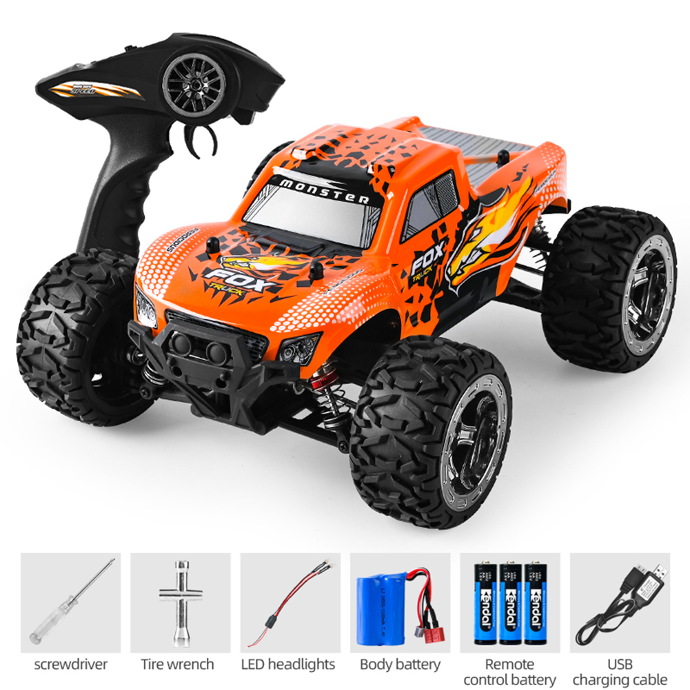 866-168 1:16 High Speed Car 3-wire High-torque Steering Gear Super Power Battery 550 Motor (with Brush) Remote  Control  Car Orange