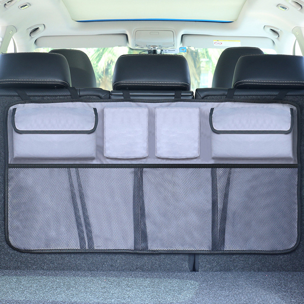 Car Trunk Organizer Adjustable Backseat Storage Bag Automobile Seat Back Organizers Upgraded gray (with storage bag)