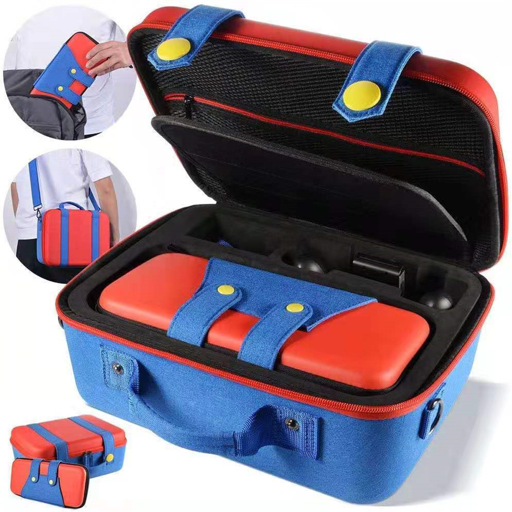 Portable Storage Box Bag Travel Suitcase Compatible For Nintendo Switch Oled/switch Game Accessories blue red