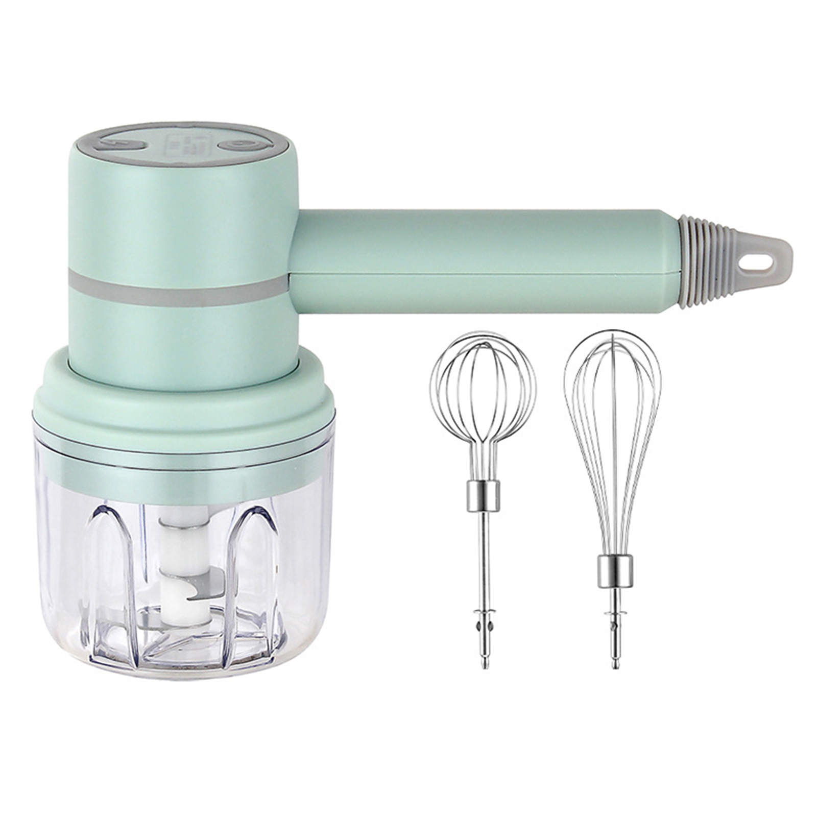 Wireless Electric Food Mixer Household Usb Rechargeable Mini Handheld Egg Beater Baking Hand Mixer Kitchen Tools Green 2 in 1/PC Cup 250ML