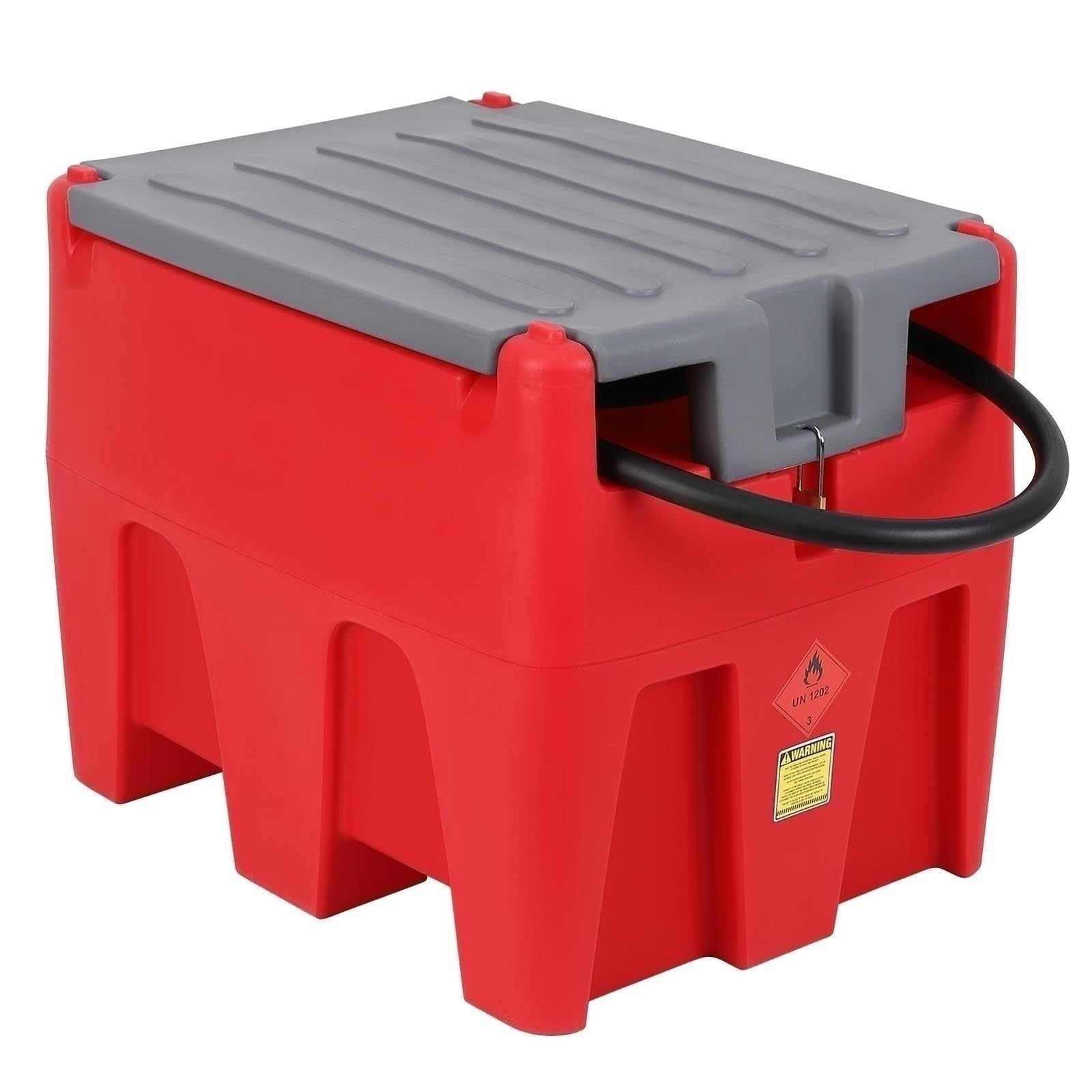 US GARVEE 58 Gallon Portable Fuel Tank Diesel Transfer Tank  with 12V DC Fuel Transfer Pump Red