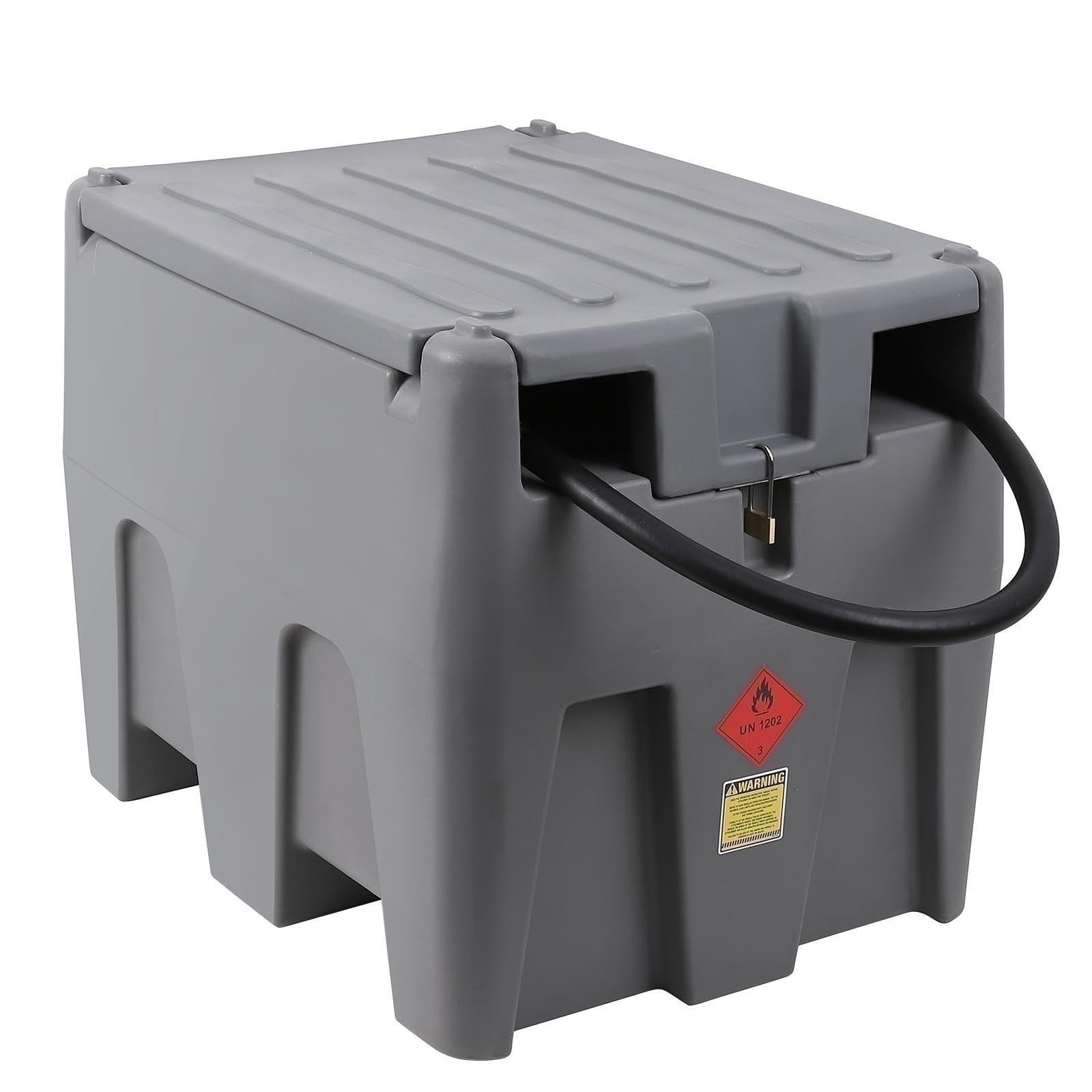 US GARVEE 58 Gallon Portable Fuel Tank Diesel Transfer Tank  with 12V DC Fuel Transfer Pump Gray