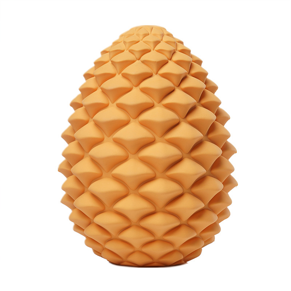Rubber Interactive Puzzle Pine  Cone  Leaking  Ball  Dog  Toy Concave-convex Surface Wear-resistant Bite-resistant Molar Cleaning Props Mango Yellow