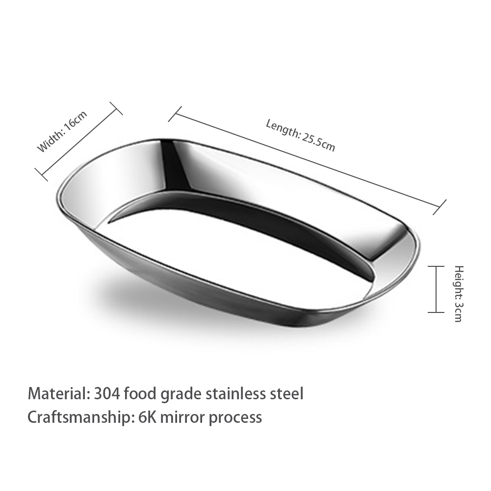 Stainless Steel Plates, Camping Plate, Lightweight Portable Stainless Steel Dishes, Durable Bread Dessert Tableware