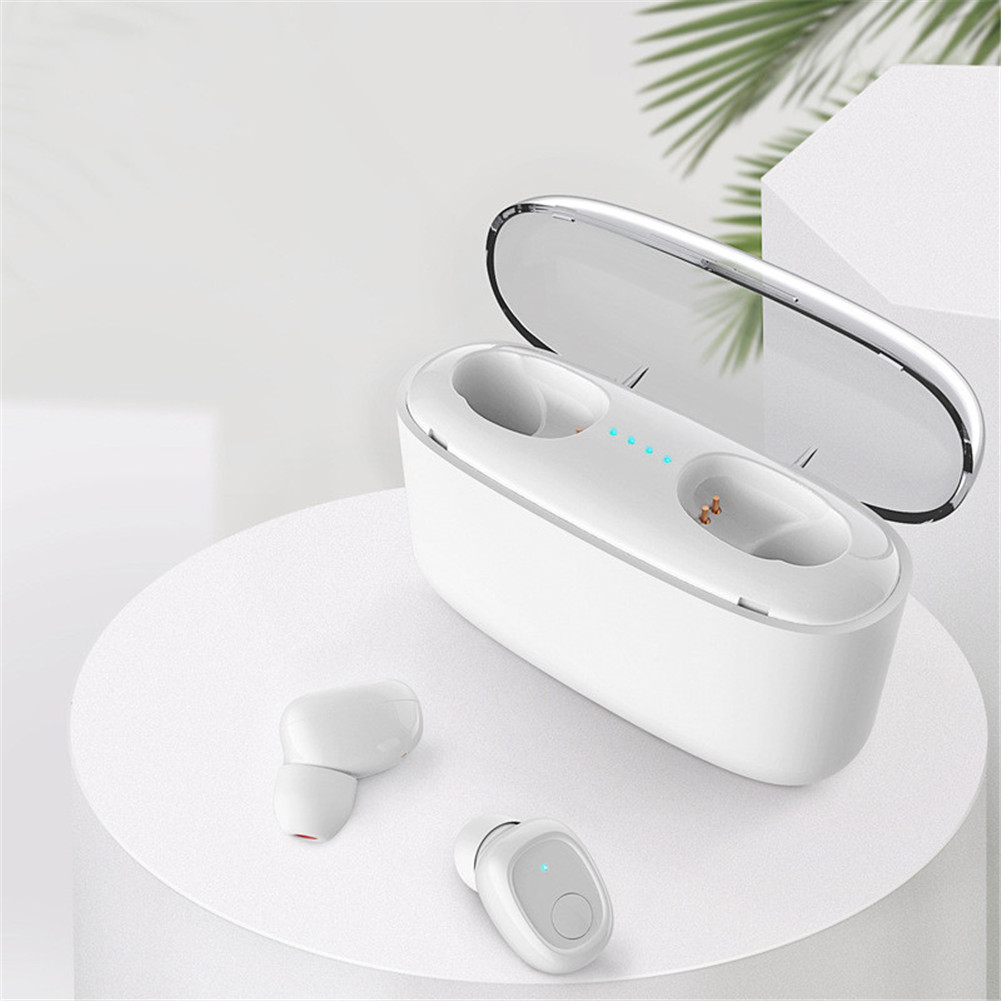 Headphone Single Earbud/Dual Earbuds Wireless Bluetooth 5.0 Sports TWS In-ear Headset white_Dual Earbuds