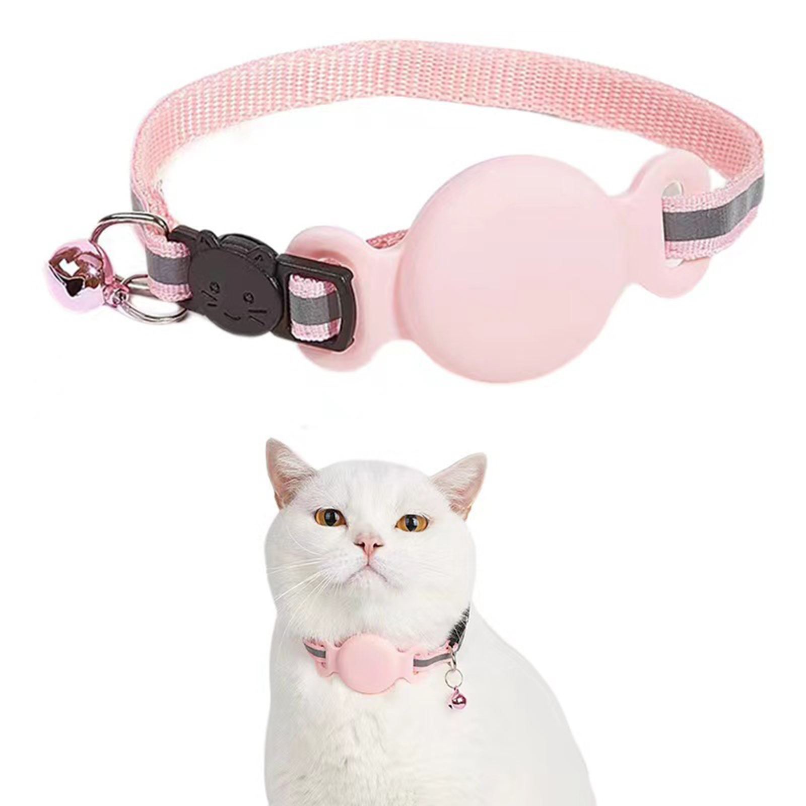Cat Tracker Collar, Cat Gps Tracker Collar With Adjustable Tape, Bell, Love Decoration, Adjustable Tracker Collar