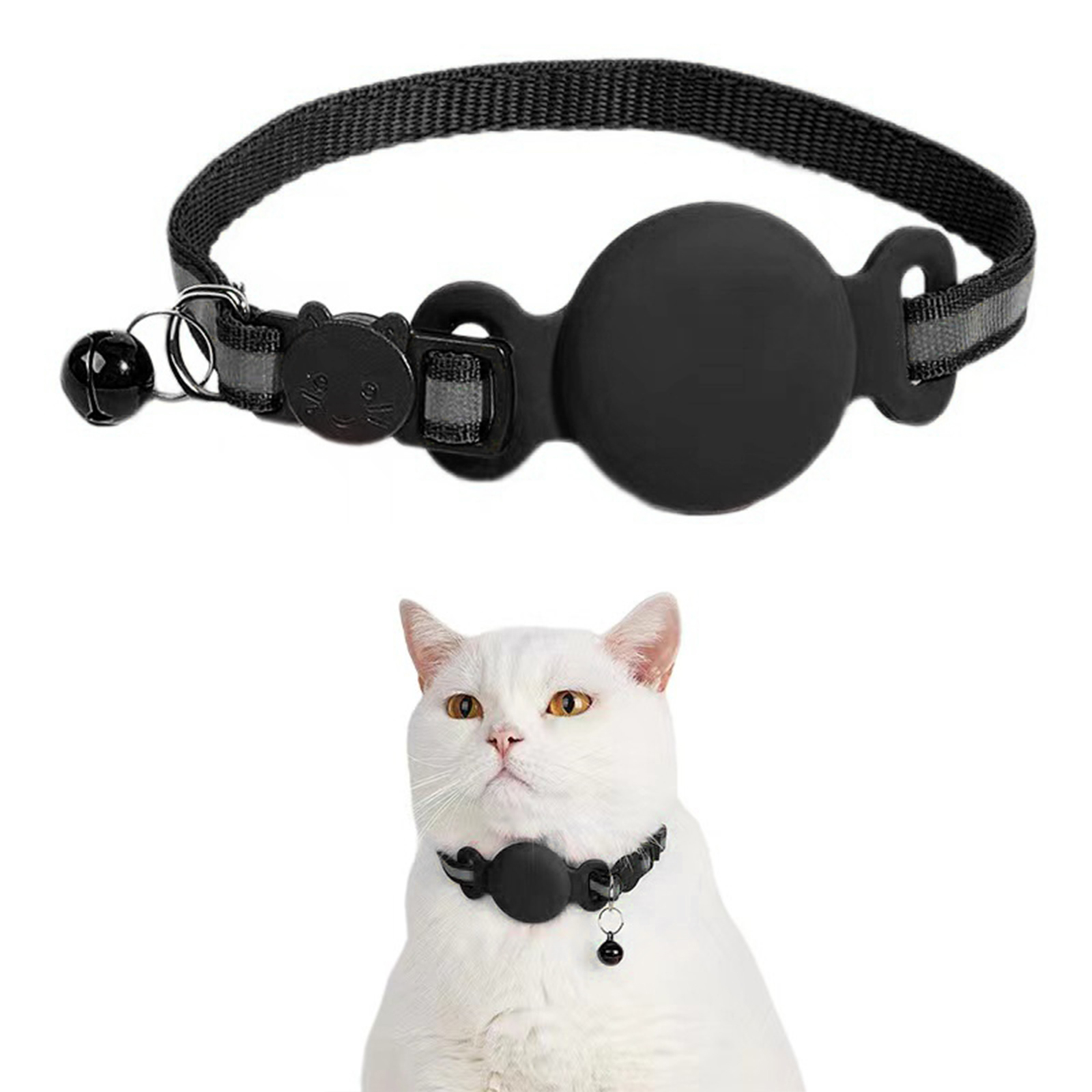 Cat Tracker Collar, Cat Gps Tracker Collar With Adjustable Tape, Bell, Love Decoration, Adjustable Tracker Collar