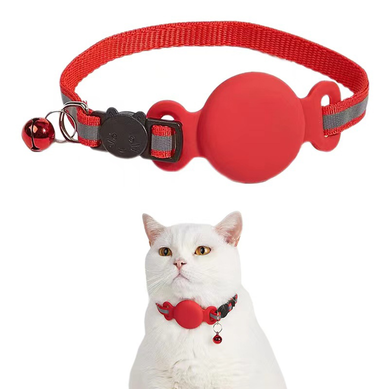 Cat Tracker Collar, Cat Gps Tracker Collar With Adjustable Tape, Bell, Love Decoration, Adjustable Tracker Collar