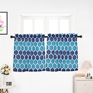 US 2pcs Kitchen Tiers Rod Pocket Small Window Curtains Set