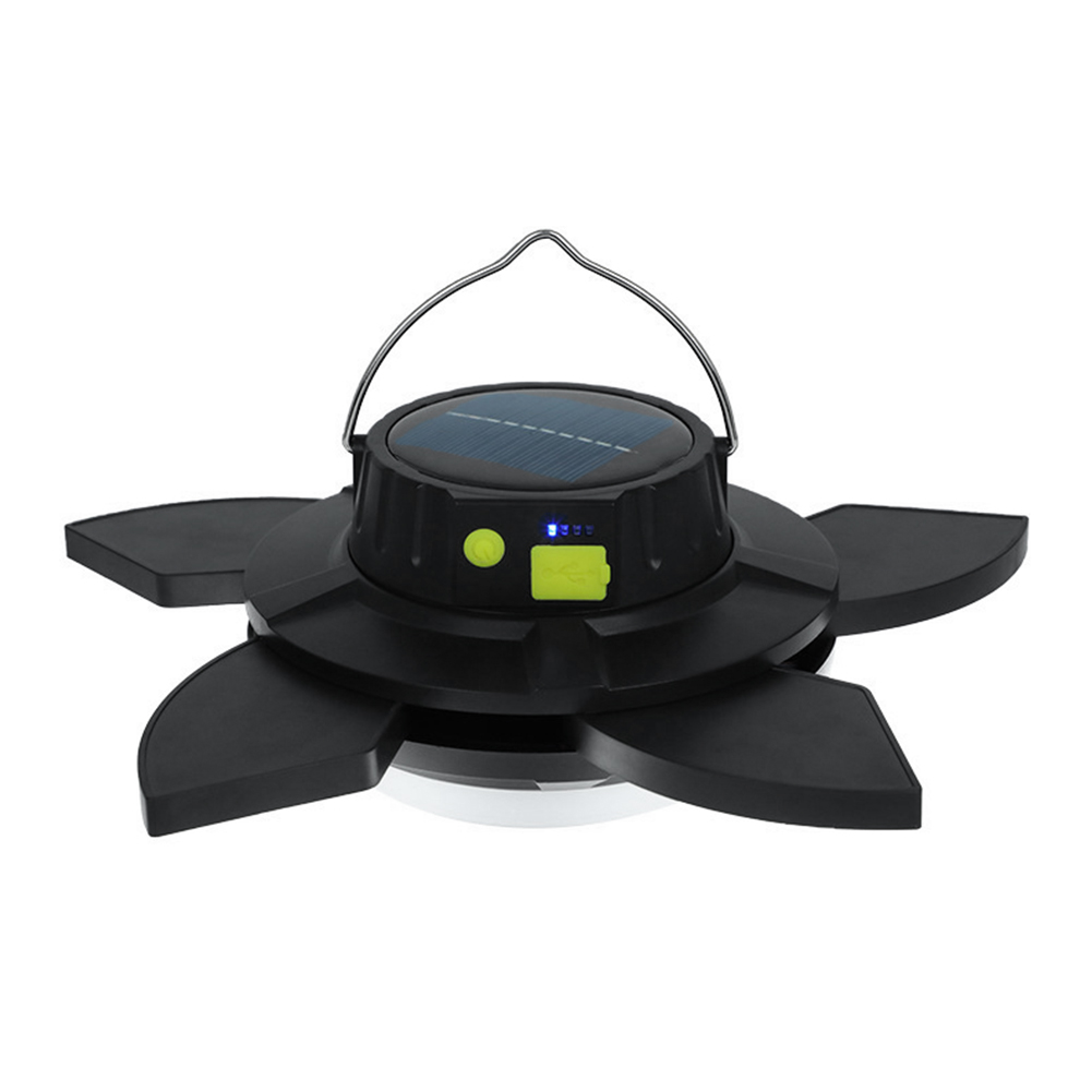 Solar Camping Light Rotating USB Rechargeable Tent Lantern Portable Work Lamp