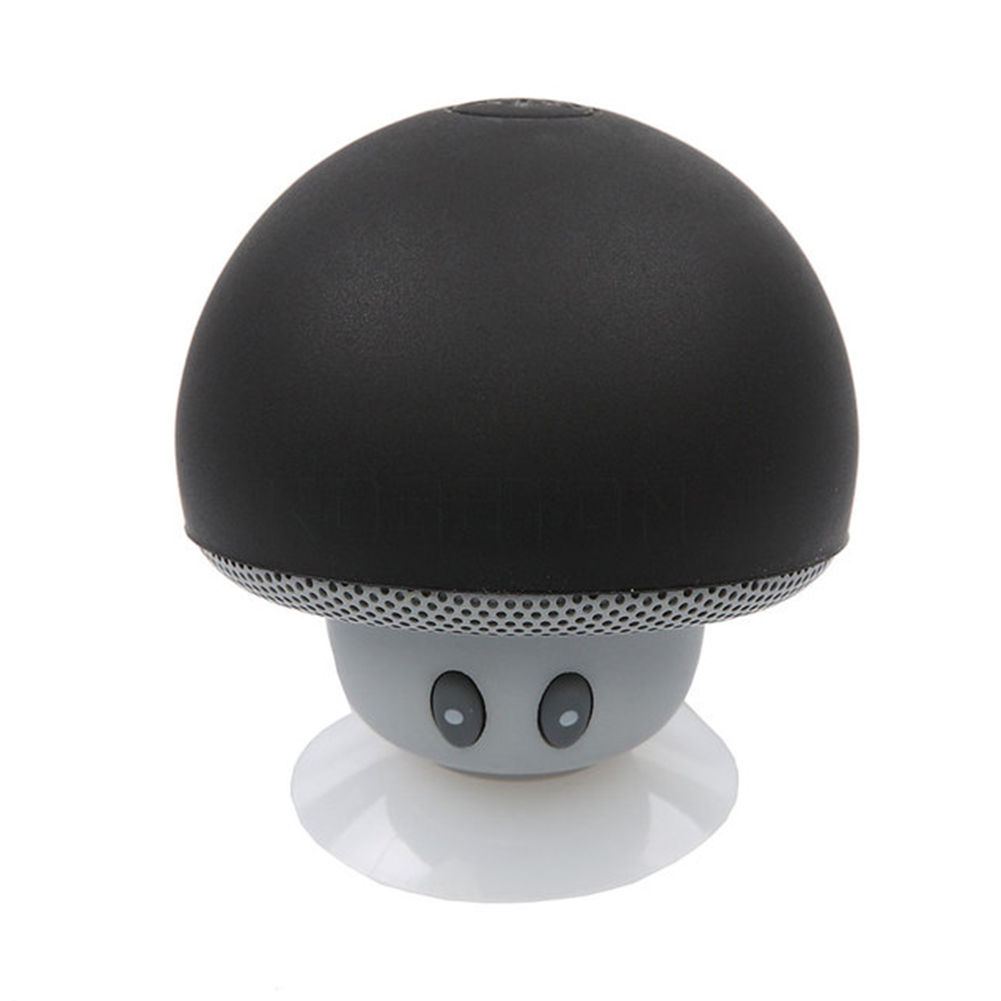 Waterproof Mini Wireless Bluetooth-compatible  Speaker Portable Mushroom-shaped Speaker Rechargeable Hands Free Music Player black