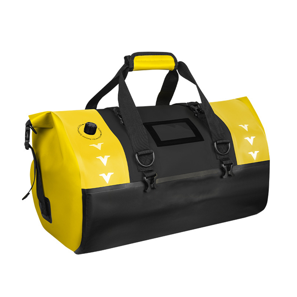 Motorcycle Waterproof Luggage Tail Bag, All-weather Large Capacity Saddle Bags Powersports Saddlebags With Reflective Design, Bike Accessories Black and yellow 40L