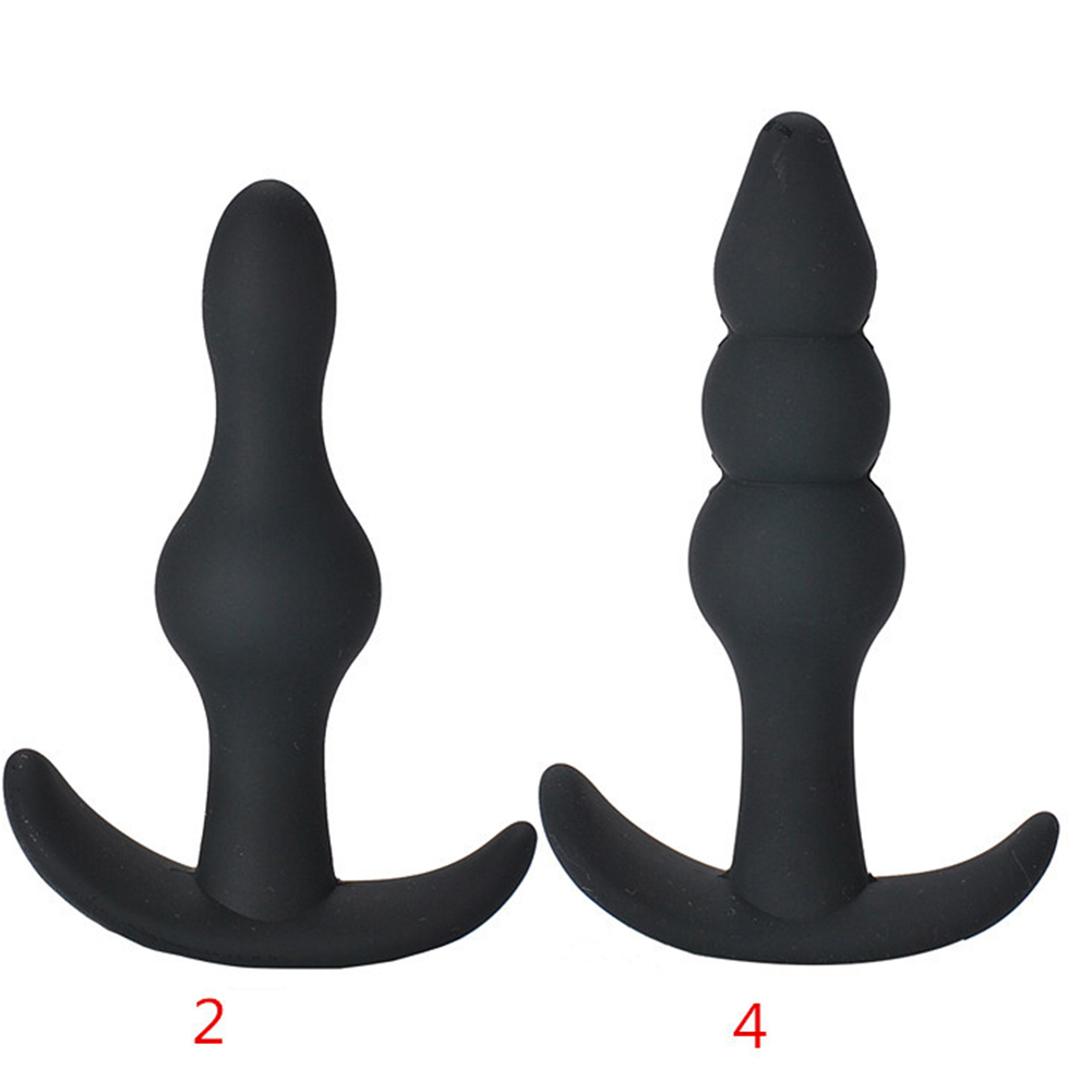 1/2/4 Pcs Silicone Anal Plug Beads Dilatador Anal Toys Prostate Massager Dildo Adult Games Butt Plug Sex Toys for Woman 2#+ 4#