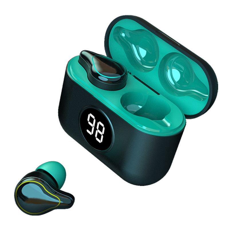 SE16S Bluetooth 5.0 Wireless Headset Waterproof Sweatproof Sports Earbuds TWS Mini Binaural In-ear Earphones With Charging Box blue