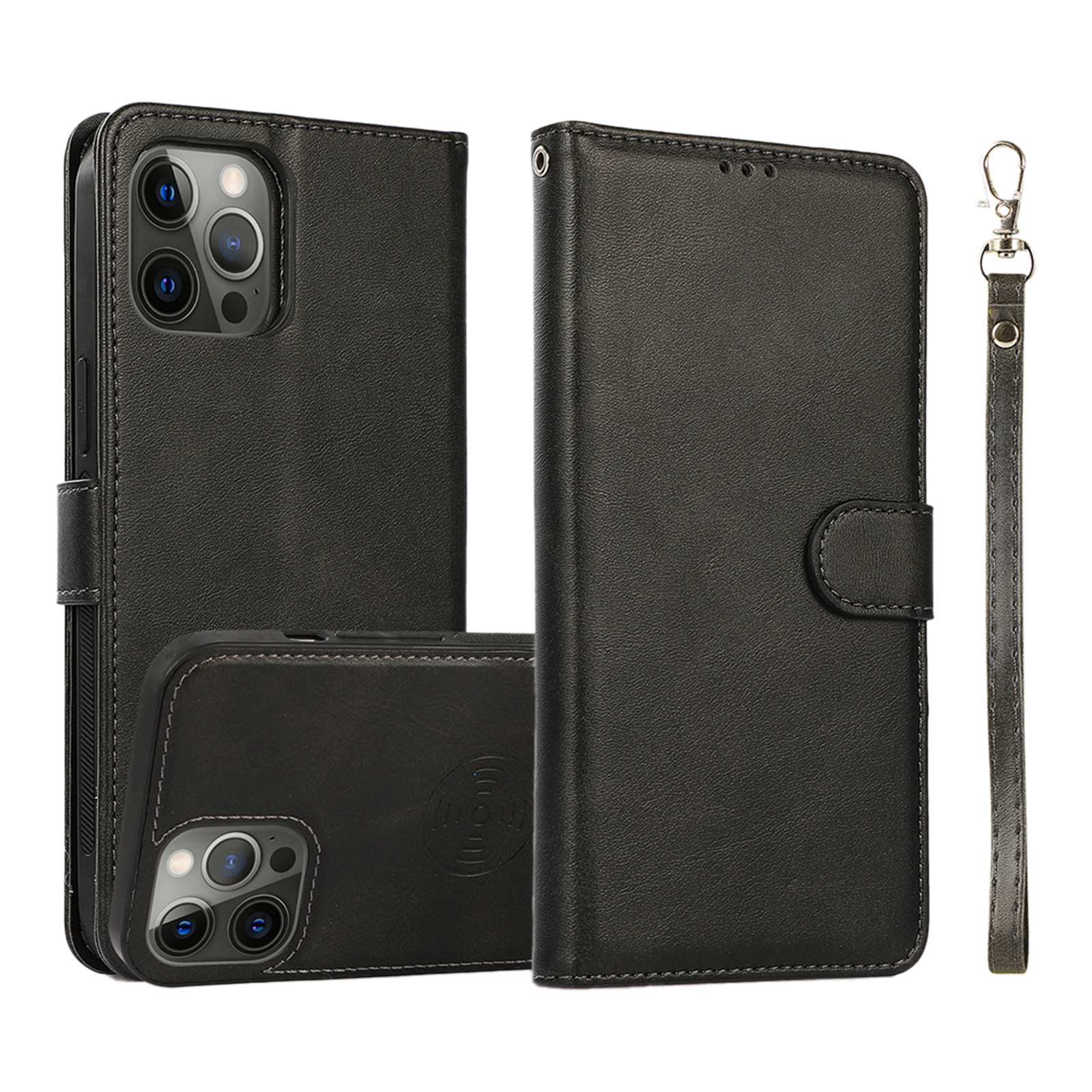 Phone Case With Card Holder Flip Book PU Leather Protective Cover Shockproof Shell Phone Cover