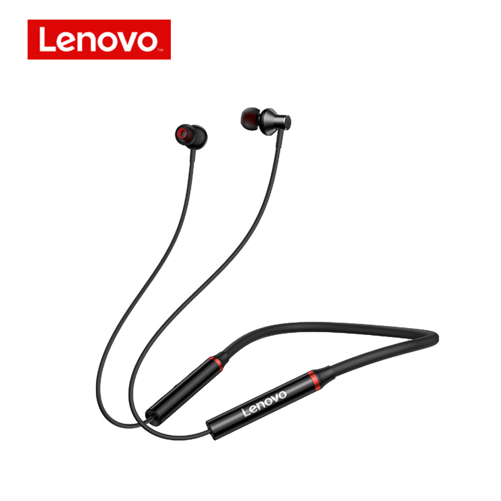 Lenovo Wireless Earphone He05x  Blutetooth  5.0 Sports Headphone Ipx5 Waterproof Earplugs Hifi Sound Magnetic Neckband Headset black