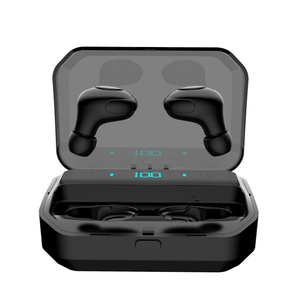 G12 TWS Wireless Earphone Bluetooth 5.0 Earphones Power Display Touch Control Sport Stereo Earbuds Charging Box black