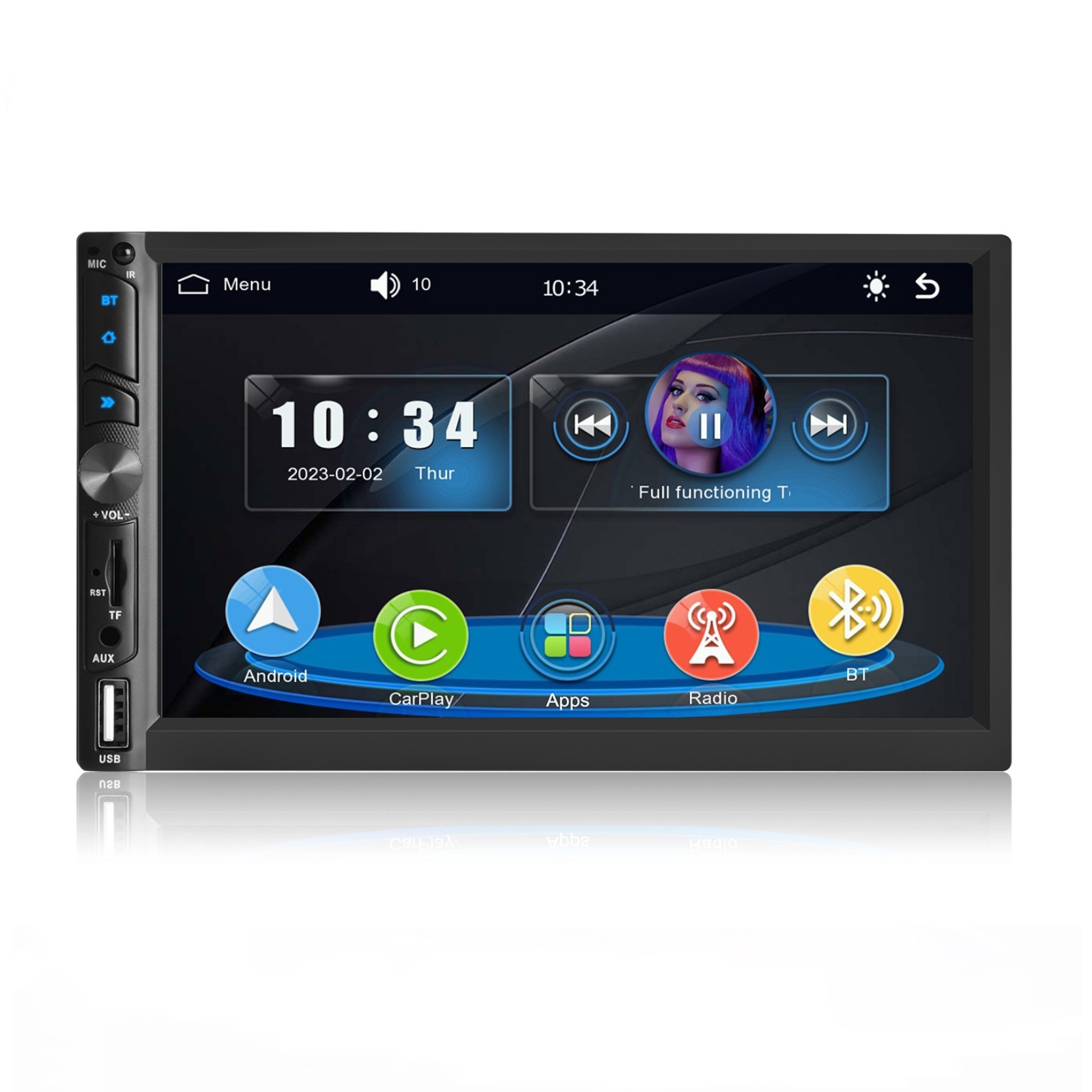 7-inch Dual Din Car Radio Universal Wireless Mp5 Player for Carplay with Mic