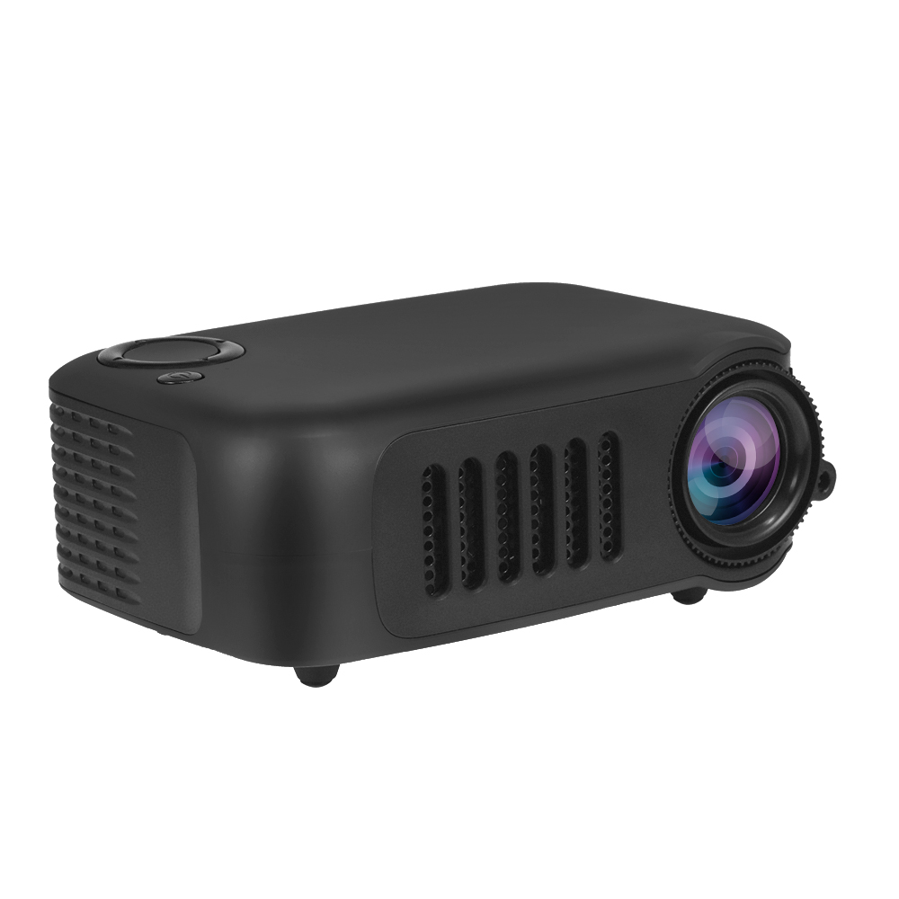 A2000 Mini Portable Digital Projector Home Use 720P High Definition Projector black_EU Plug