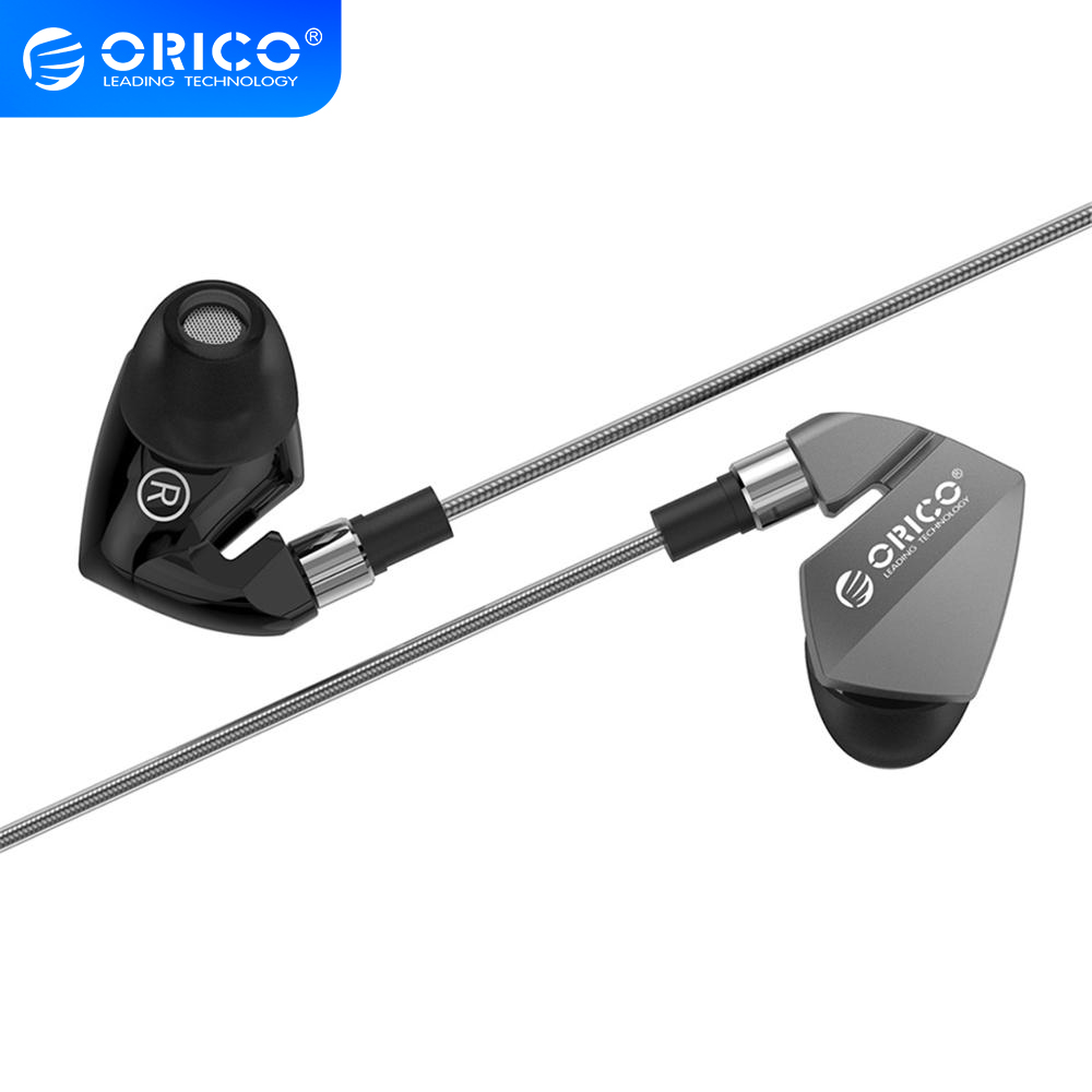 ORICO Super Bass Earphone In Ear Earphone Sport Music Stereo Sound Earphones with Microphone for iPhone 6 6s Xiaomi gray
