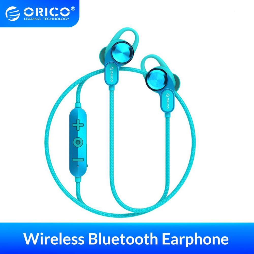 Orico Wireless Bluetooth Headphones Music Game In-Ear Magnetic Suspended Neck Hands-Free Sports Headphones blue