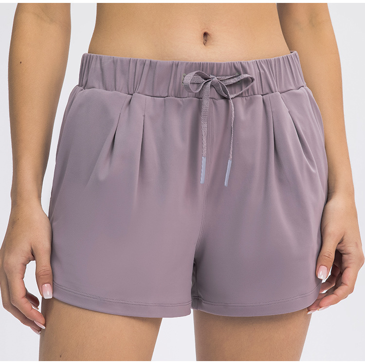 Women Athletic Shorts Elastic Waist Loose Breathable Sports Casual Shorts For Sports Fitness Yoga Running pink 8