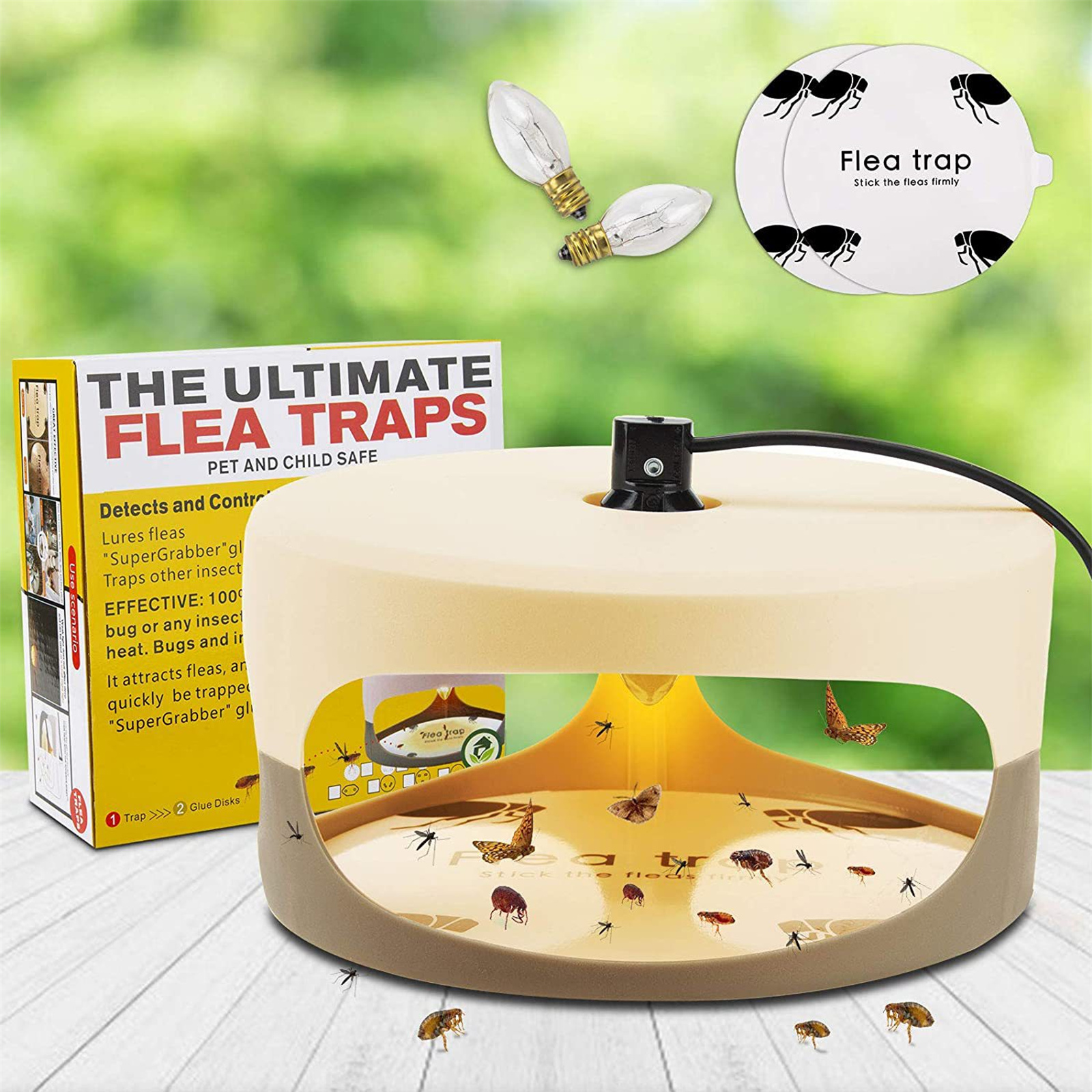 Household Flea Trap Light Safe Non-toxic Tasteless Flea Sticky Trap