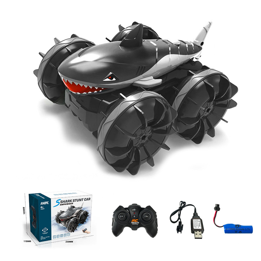 1:24 Four-wheel Drive Stunt Car Amphibious Shark Head Drift Remote Control Car