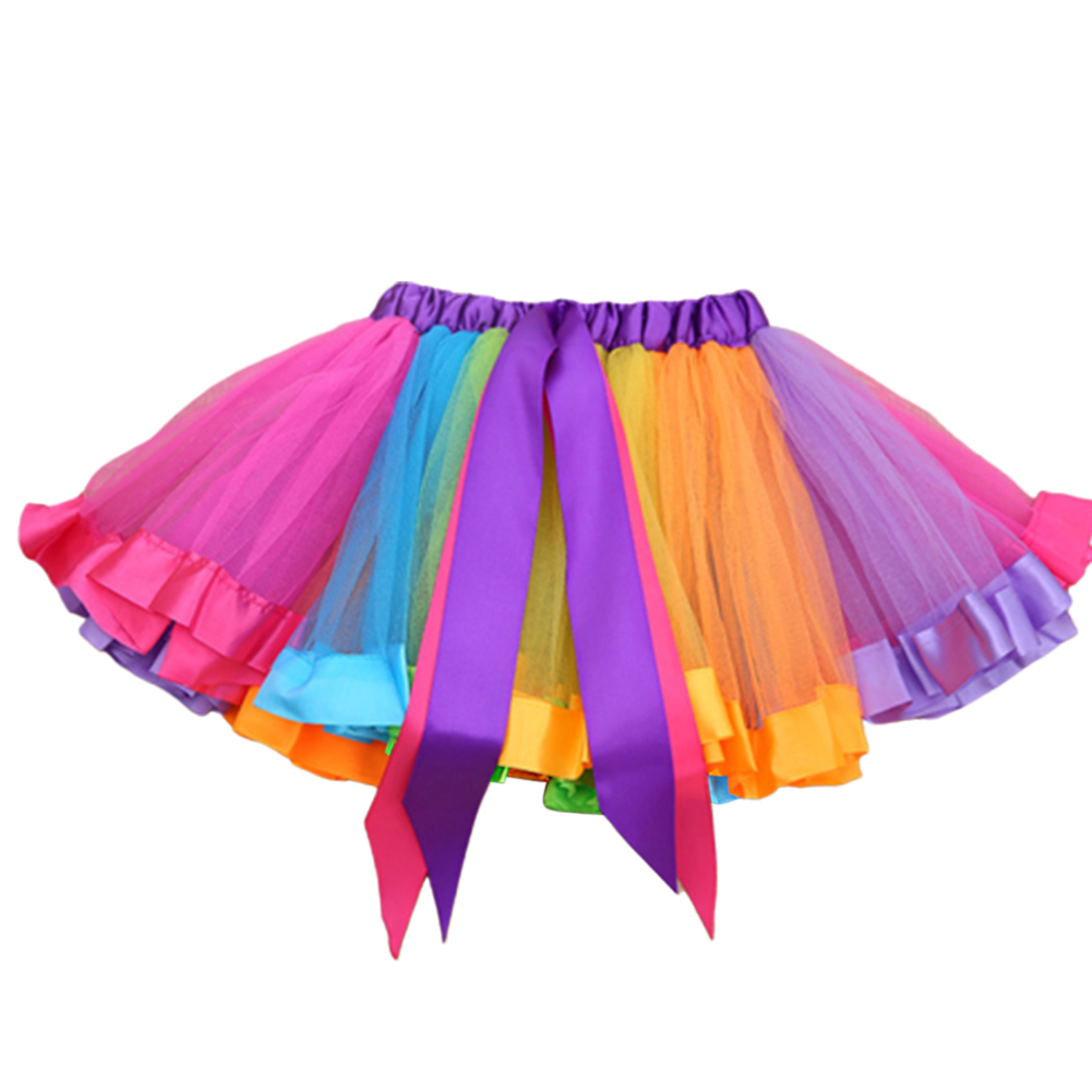 Wholesale Girl Baby Cute Colorful Rainbow Mesh Princess Skirt for ...