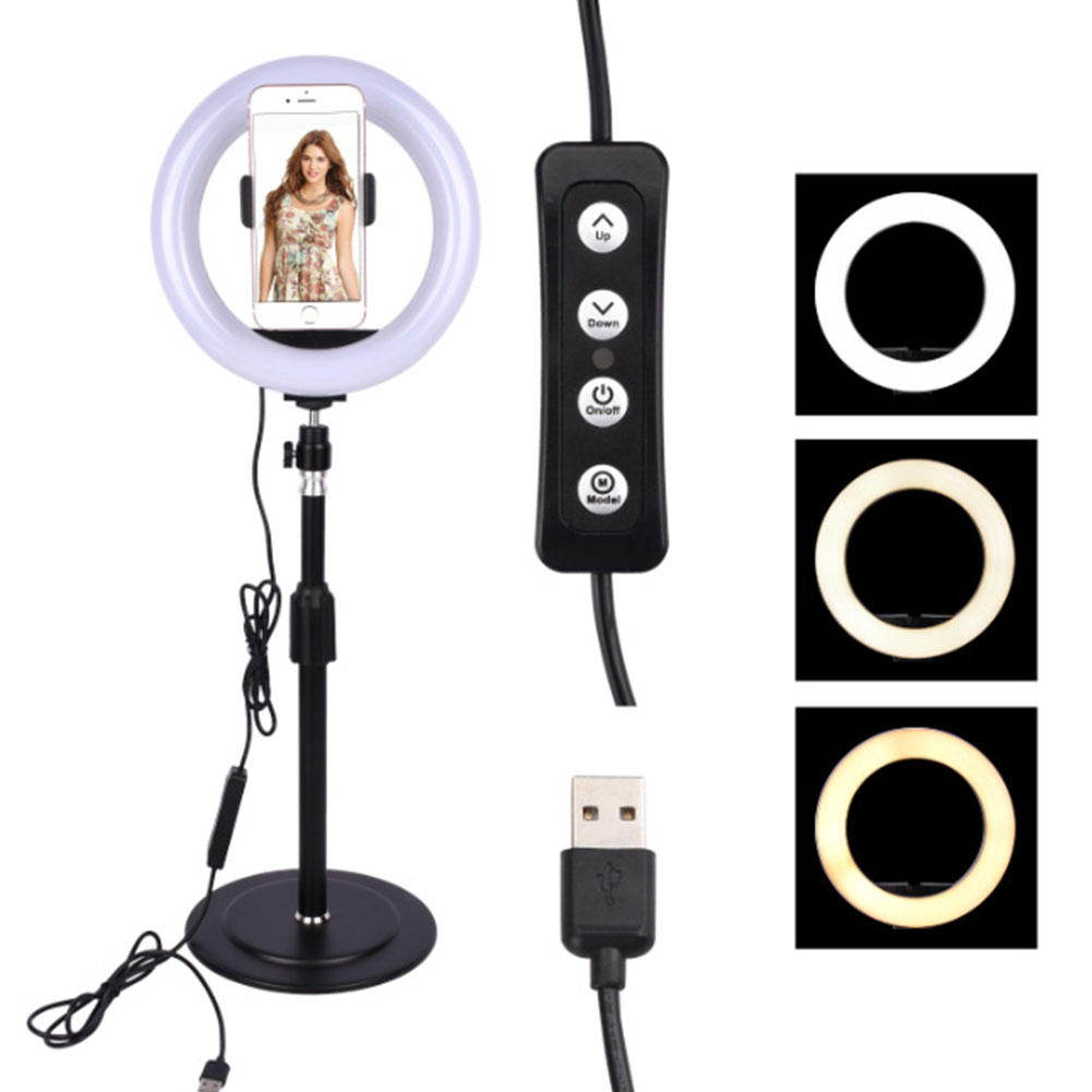 Ring Light Dimmable Multi-function Led Light for Live Streaming with Mobile Phone Beauty Selfie Fill Light Black