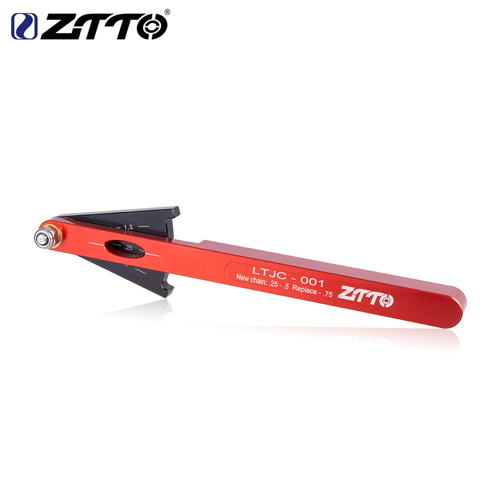 ZTTO MTB Bicycle Chain Wear Indicator Tool Chain Checker Kits Multi-Functional Bike Chain Tool Cycling Repair Tool red