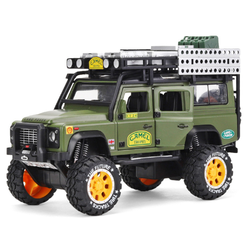 1:28 Simulation SUV Car Model Light Sound 6 Doors Open Alloy Pull Back Auto Toy Collection green