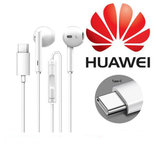 Huawei P20 Pro Mate10 USB Type-C Earphone Stereo Headphones with Mic & Volume white