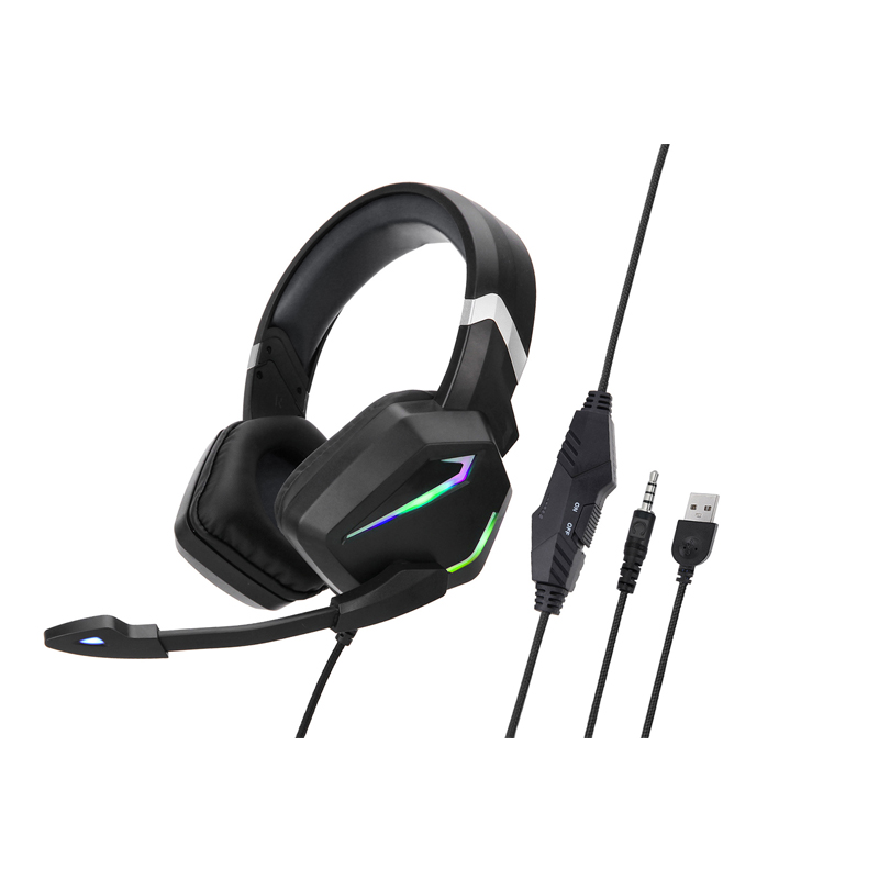 G20 Dynamic Rgb Dual Streamer Wired  Headset Noise Reduction Microphone Stereo Ergonomic Head-mounted Gaming Computer Earphone Black