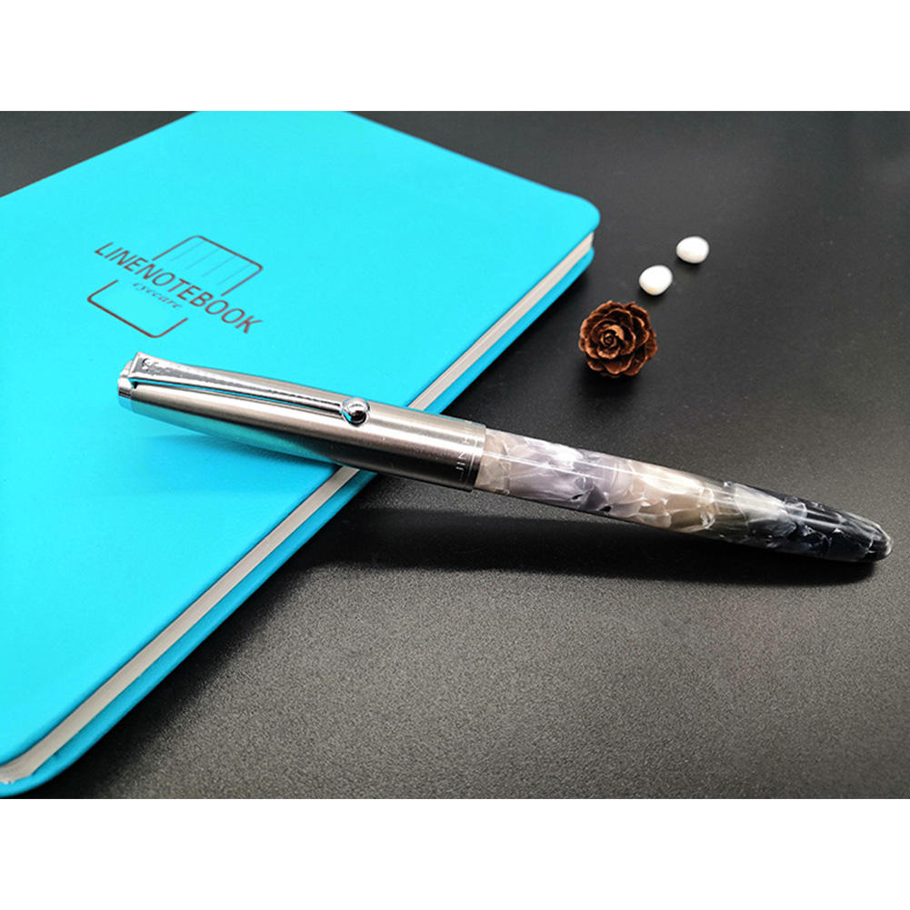 Acrylic Pen Classic Translucent Business Signature Student Pen for School Office Smoke gray acrylic_Dark tip 0.38MM
