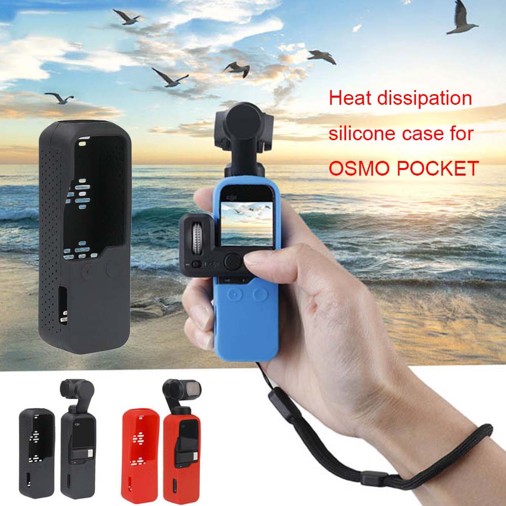 Multi Functional Silicone Cover Heat Dissipation Case Strap Combo for DJI Osmo Pocket 3-axis Stabilized Mini Camera white