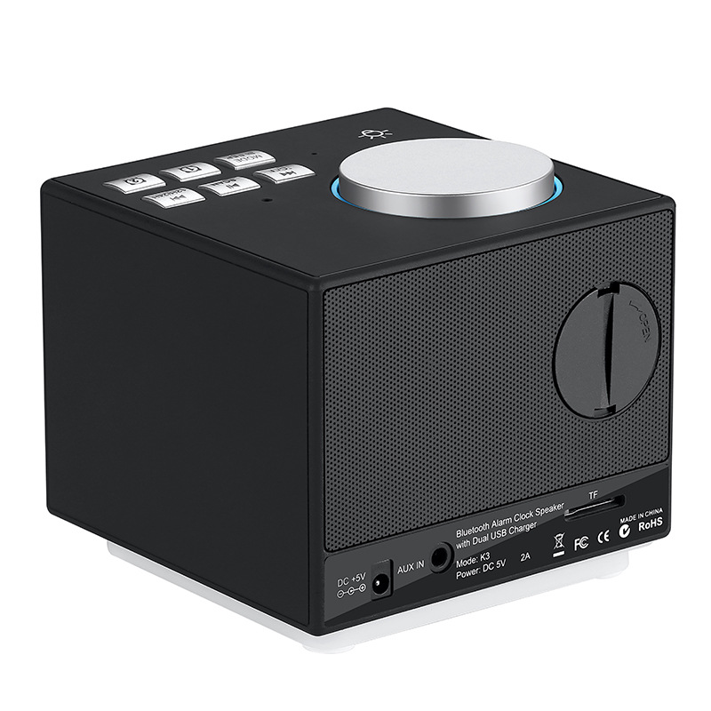 Smart Alarm Clock Bluetooth Speaker with LED Bedside Light Snooze