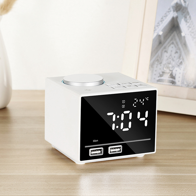 Wholesale Smart Alarm Clock Bluetooth Speaker with LED Bedside Light