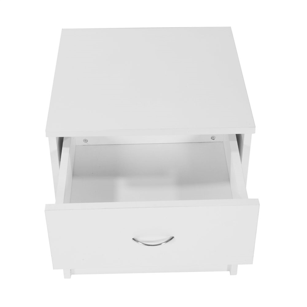 [US Direct] 2pcs Night Stands With Storage Drawer Shelf Bedside End Table For Bedroom/living Room/office 40x40x45cm White