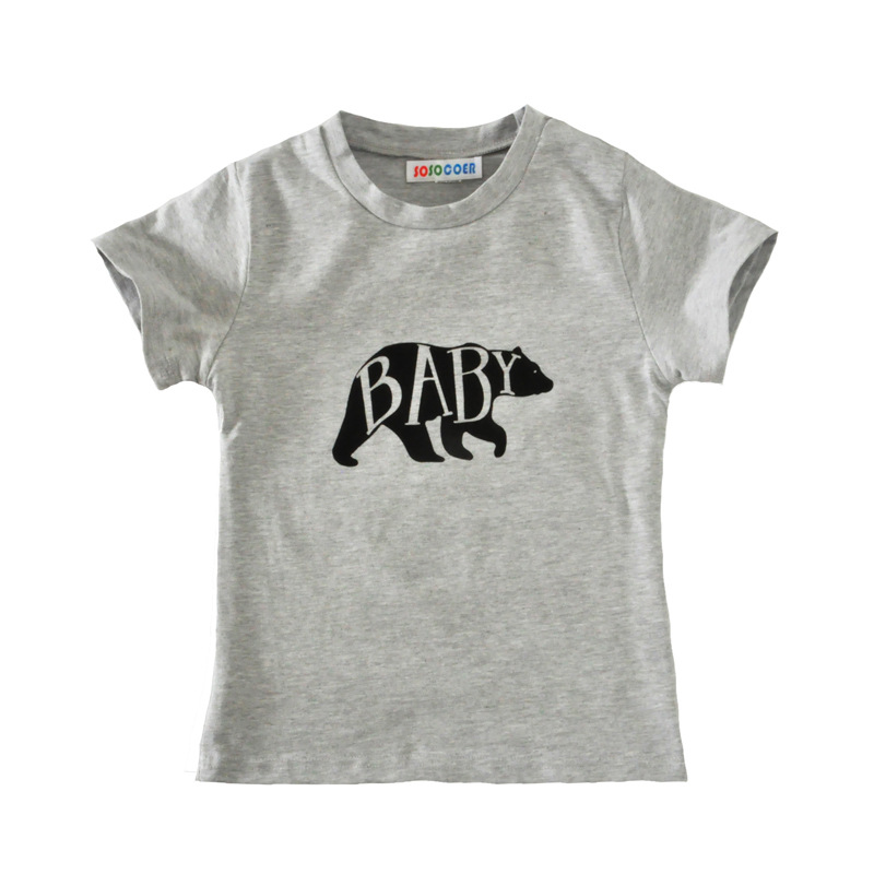 Simple Leisure Short Sleeve T-Shirts Round Neck Animal Printing Parent-child Clothing Tops