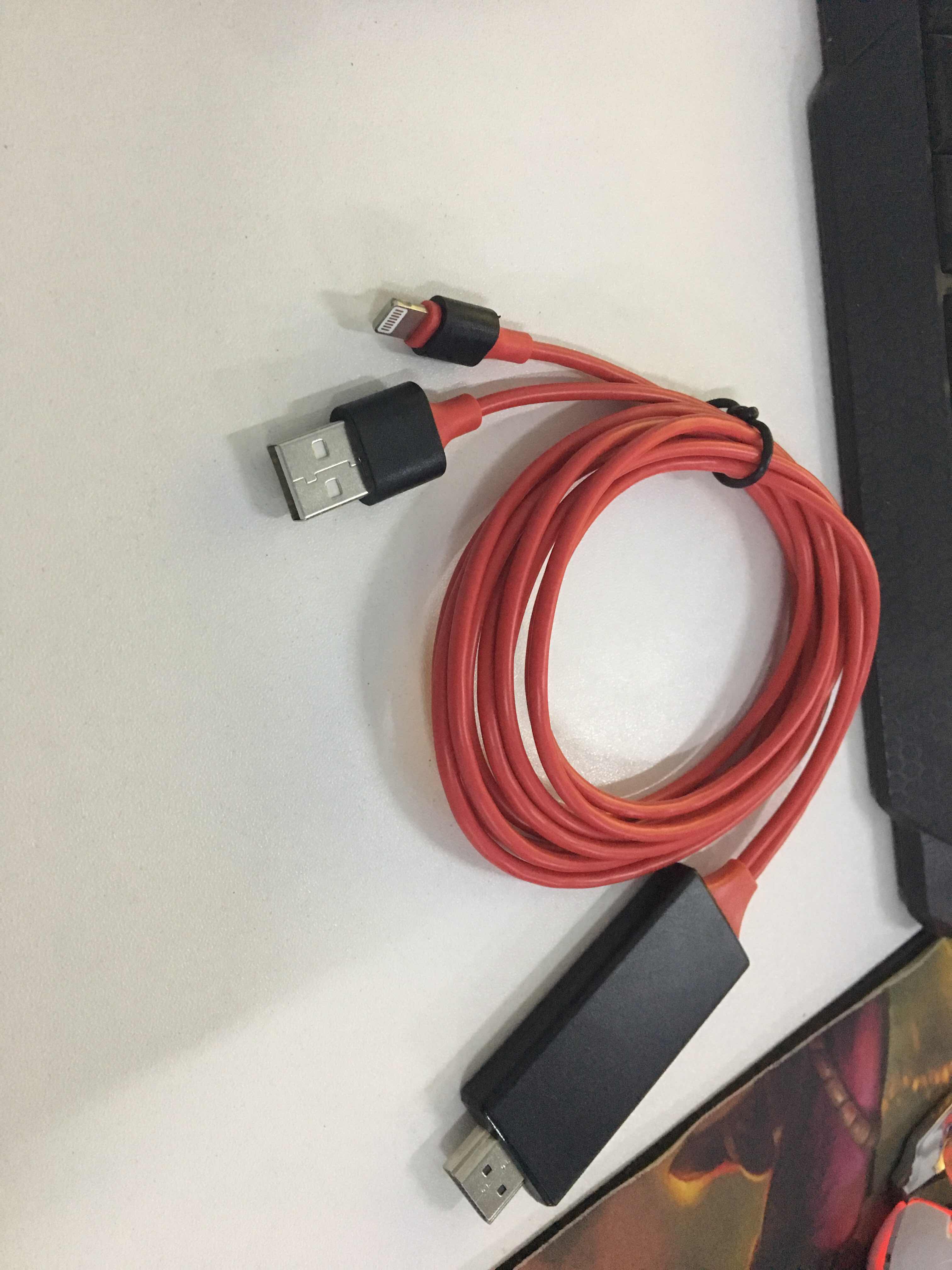 US 1080P 6ft 8 Pin Apple Interface to HDMI TV AV Adapter Cable for iPhone 6 6S 7 8 Plus X red