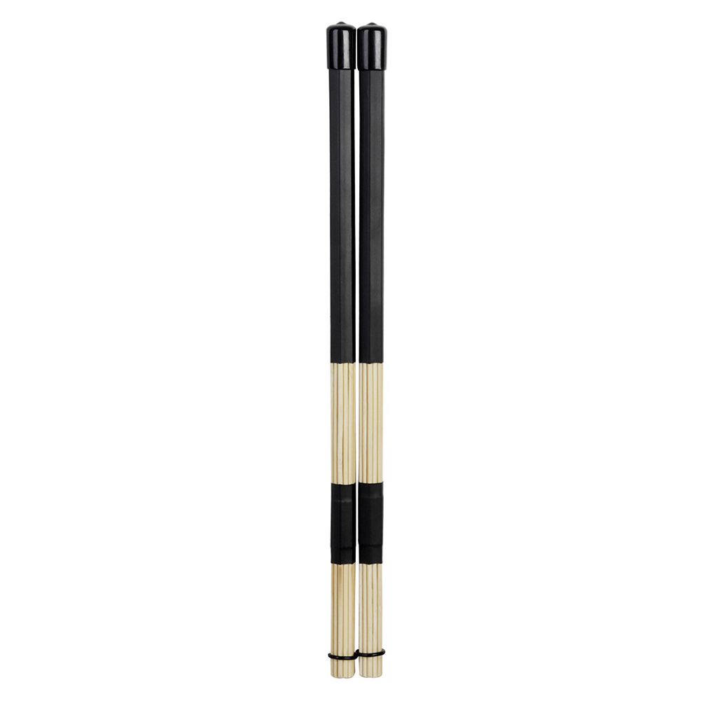 2 pcs Professional Bamboo Country Jazz Ballad Percussion Drum Brushes Bundle Drum Sticks  black