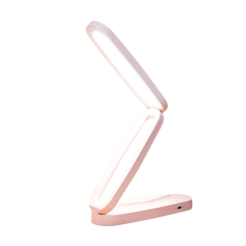 LED Desk Lamp For Office Home Rechargeable Battery Operated 3000k-4500k-6000k 3 Brightness Dimmable Wireless Reading Lamp Flexible Foldable Desk Light pink