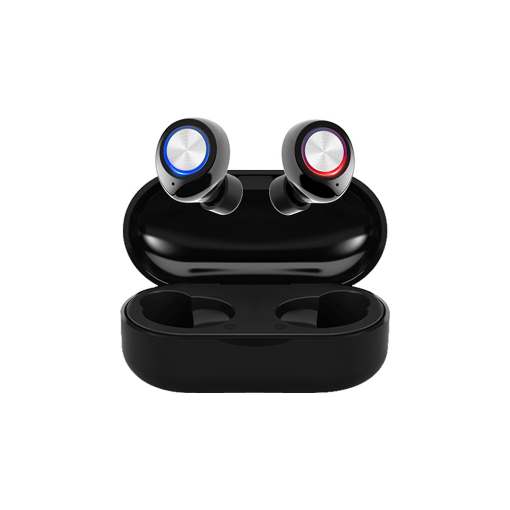 TW60 TWS Wireless Earphone Bluetooth 5.0 HiFi Stereo Headset Handsfree Call Sport Dual Earbuds Built-in HD Mic  black