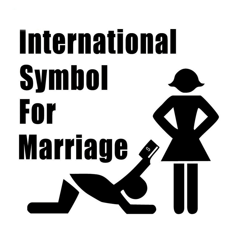 International Symbol for Marriage Car Sticker Reflective Funny Decals
