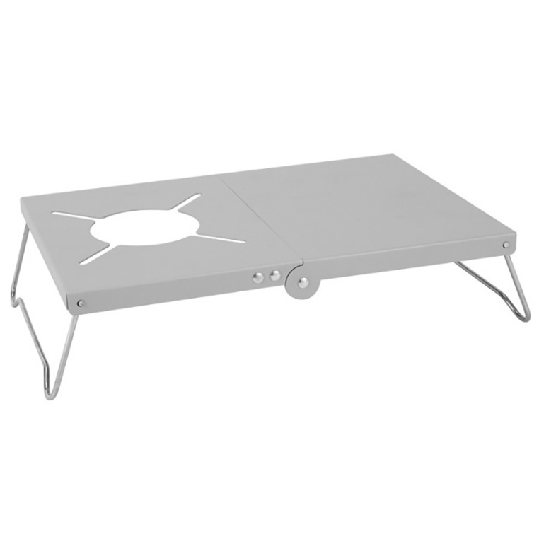 Outdoor Stove Table With Folding Legs Portable Stainless Steel Picnic Camping Table For Indoor Outdoor Camping Beach Backyard Party Patio Picnic silver white