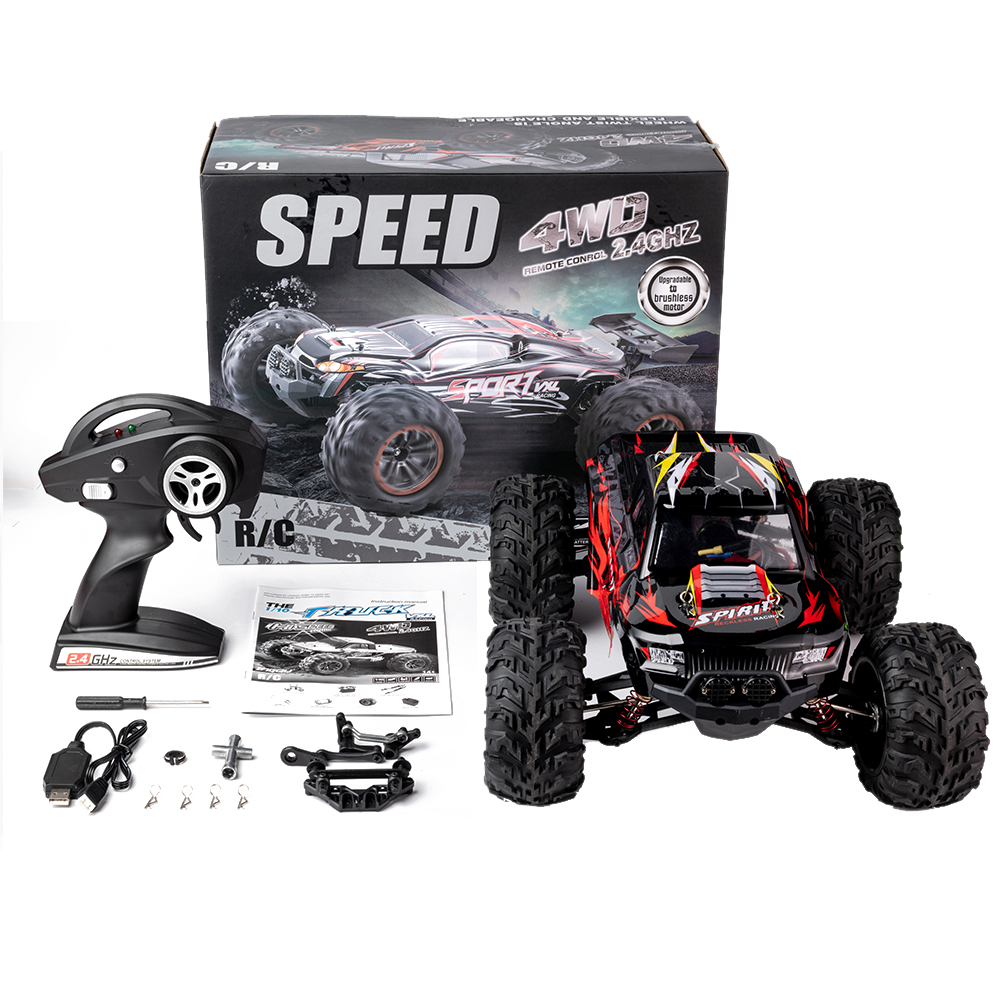 RC Car High Speed 60KM/H X-04 2.4G 1/10 4WD  Brushless Big Foot Vehicle Models Truck Off-Road Vehicle Buggy RC Electronic Toys RTR red